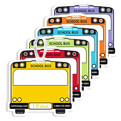 School Bus Backpack Tags, New Jersey